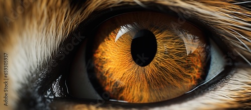 Close-up of a cat's eye. Macro photography of a cat's eye.