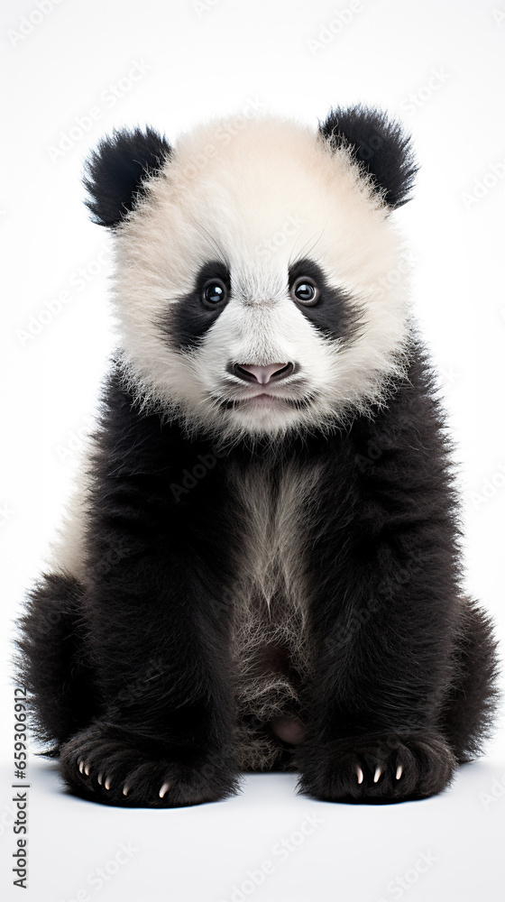 Black and white panda on a neutral background. Black and white panda on a neutral background.