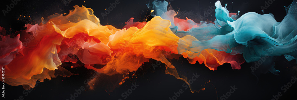 Abstract bright background of mixing paints