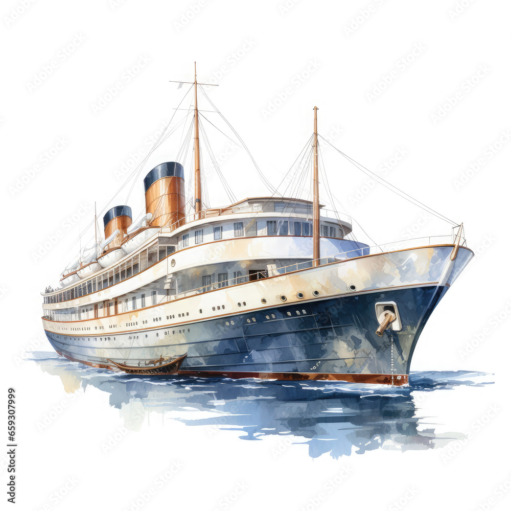 Fototapeta premium luxurious boat ship Illustration, Generative Ai