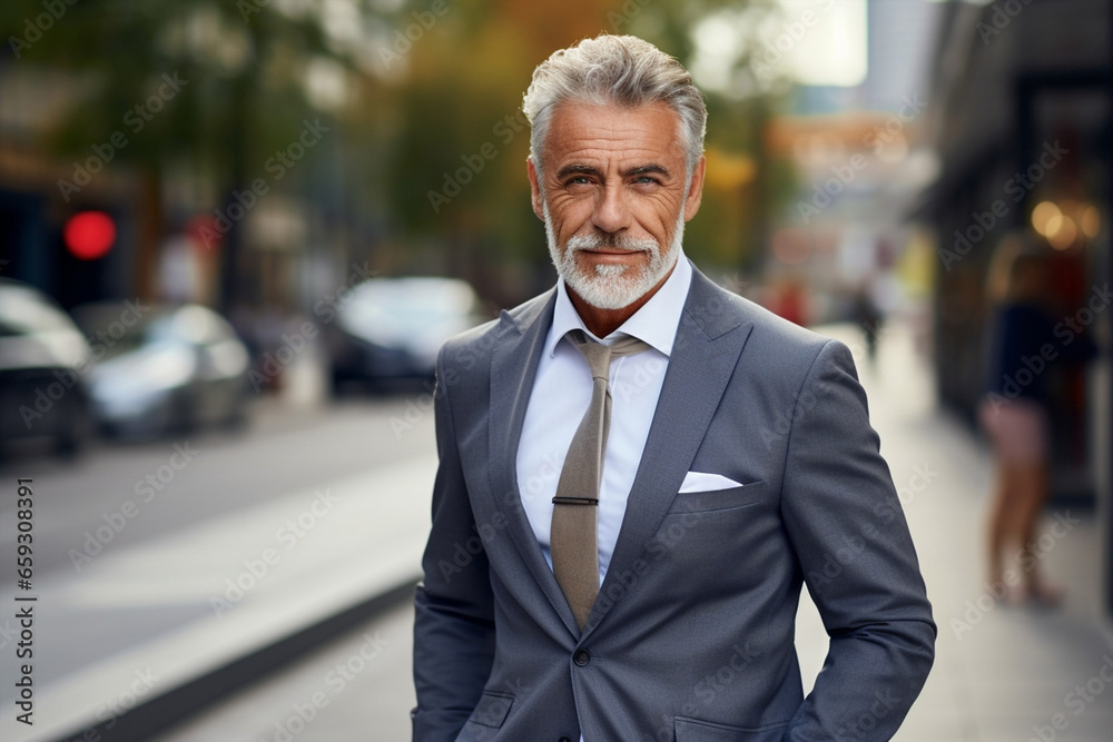 Businessman business suit manager men senior adult person male mature beard