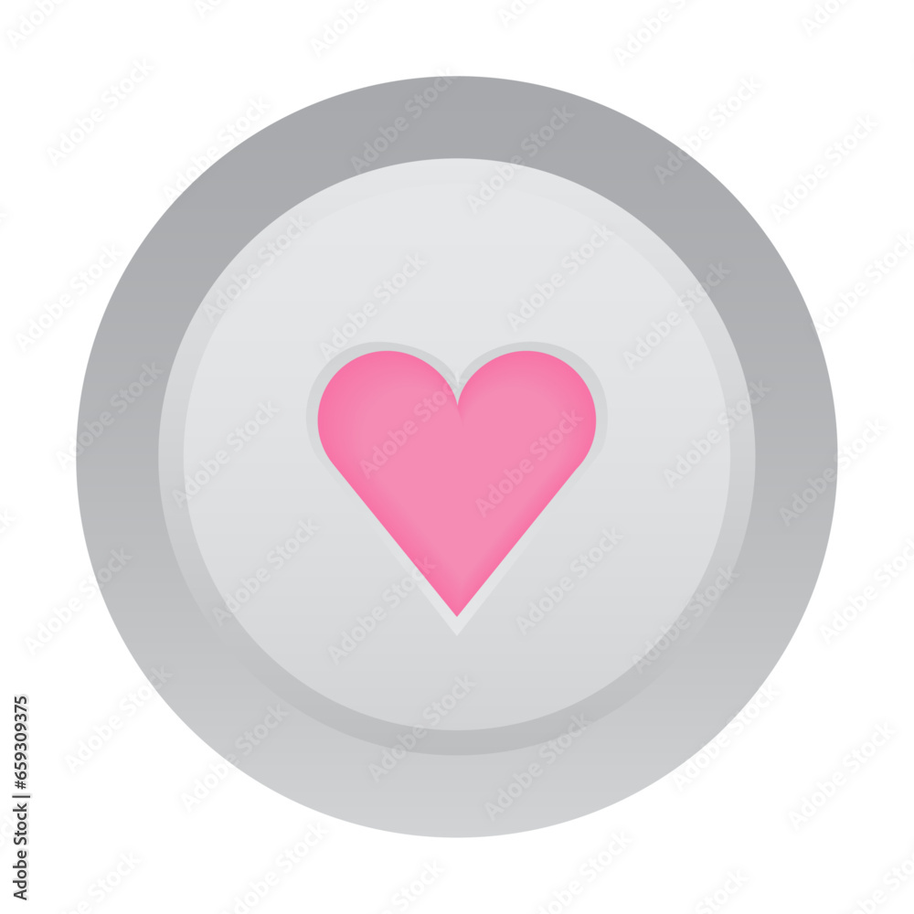 Heart icon. Button style. Vector illustration. Heart icon. Button style. Vector illustration.