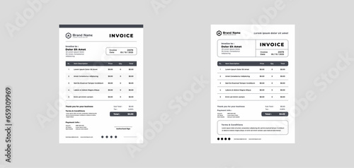 modern invoice template vector design