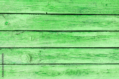 Wooden old green planks texture, background, patterna