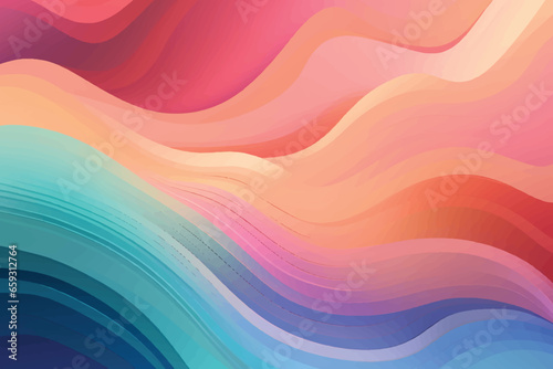 Colorful wavy background with paper cut style