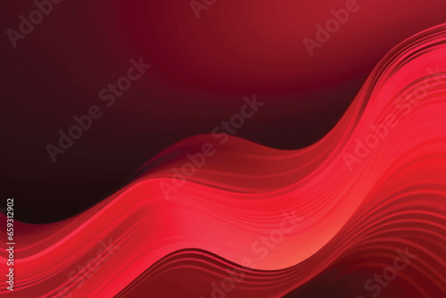 Red color wavy background with paper cut style