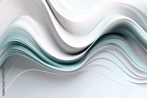 White color wavy background with paper cut style