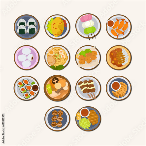 Japanese Food Illustration Set