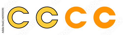 Copyright icon set for web and mobile app. copyright sign and symbol