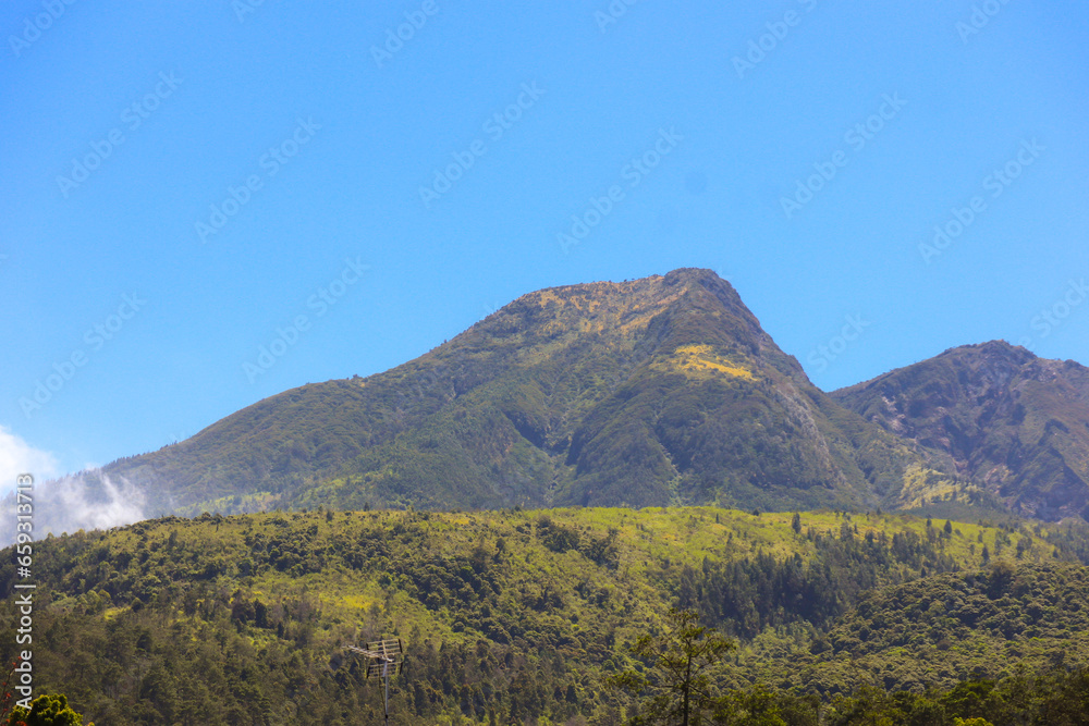 view of the top of Mount Lawu Indonesia as seen from Tawangmangu