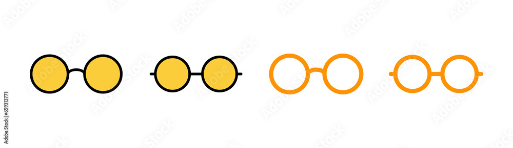 Glasses icon set for web and mobile app. Glasses sign and symbol Glasses icon set for web and mobile app. Glasses sign and symbol