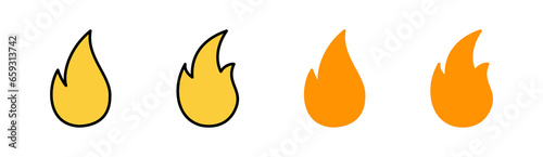Fototapeta Naklejka Na Ścianę i Meble -  Fire icon set for web and mobile app. fire sign and symbol