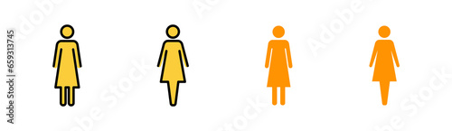 Female icon set for web and mobile app. woman sign and symbol