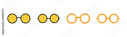 Glasses icon set for web and mobile app. Glasses sign and symbol