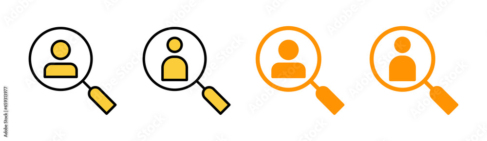 Hiring icon set  for web and mobile app. Search job vacancy sign and symbol. Human resources concept. Recruitment