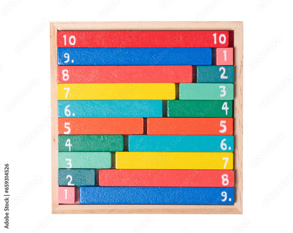 Poster Wooden counting rods used to calculate mathematics using colour ...