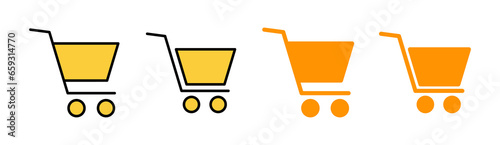 Shopping icon set for web and mobile app. Shopping cart sign and symbol. Trolley icon