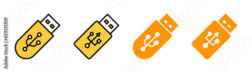 Usb icon set for web and mobile app. Flash disk sign and symbol. flash drive sign.