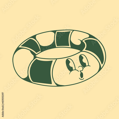 Vintage character design from lifebuoy