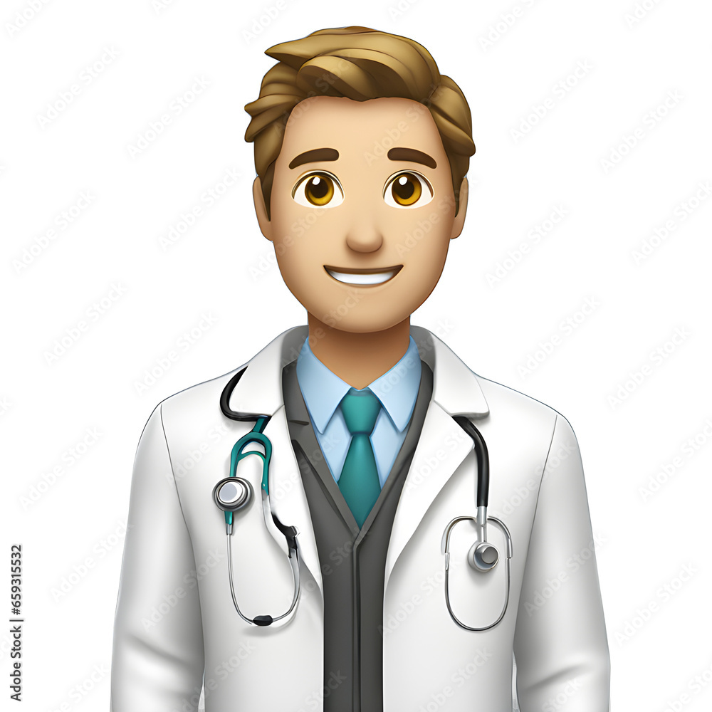 Doctor emoji on transparent background Stock Illustration | Adobe Stock