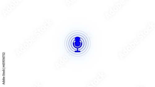 microphone Icon of nice animated for your videos easy to use with Transparent Background.. photo