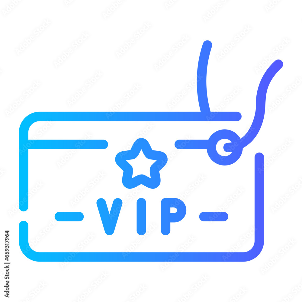 vip pass Line Gradient Icon vip pass Line Gradient Icon