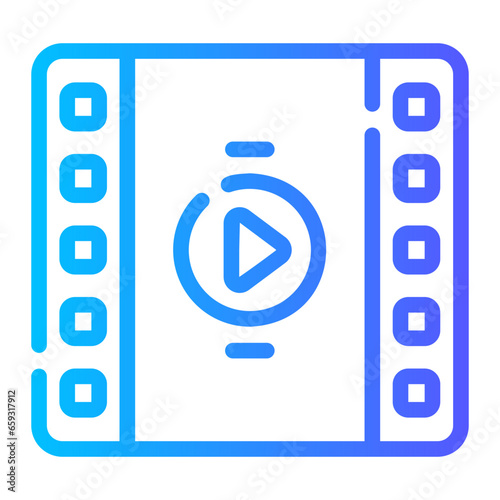 movie Line Gradient Icon