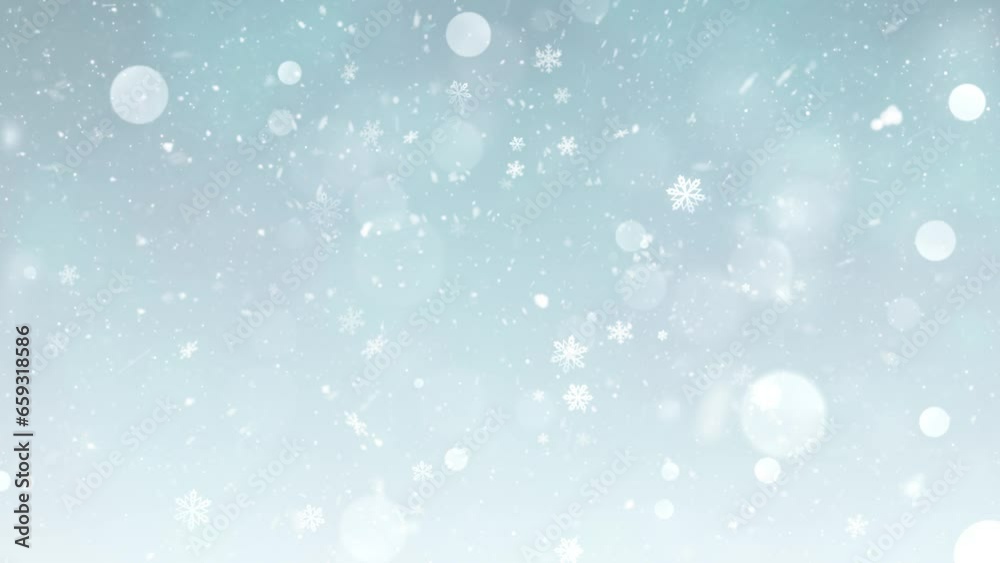 Christmas Theme Snow Fall and Snowflakes Background Animation with Seamless Loop, High Quality Christmas Animation for Holiday Seasons, 
Extend the duration easily with Seamless Loop