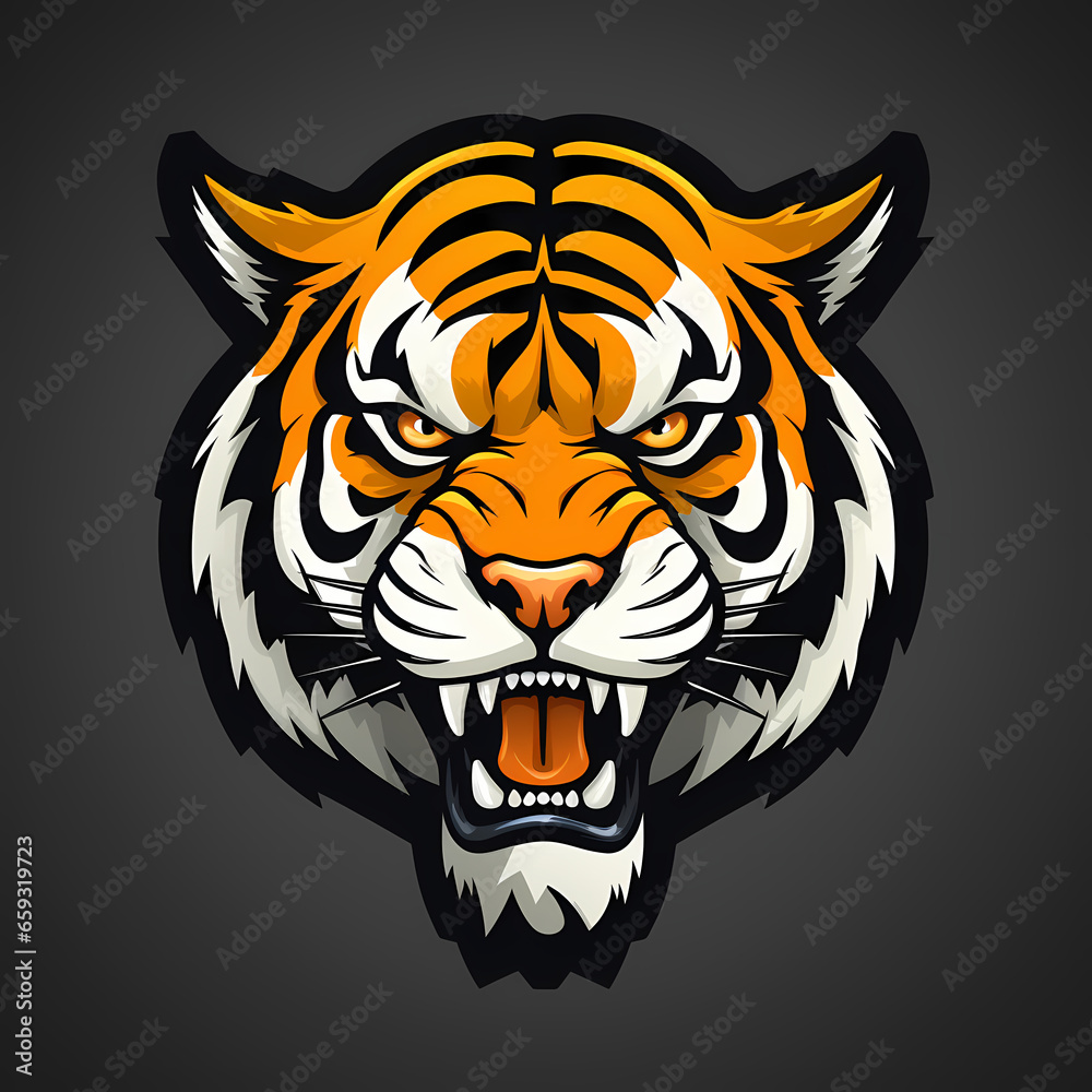 Tiger Head Digital Illustration 