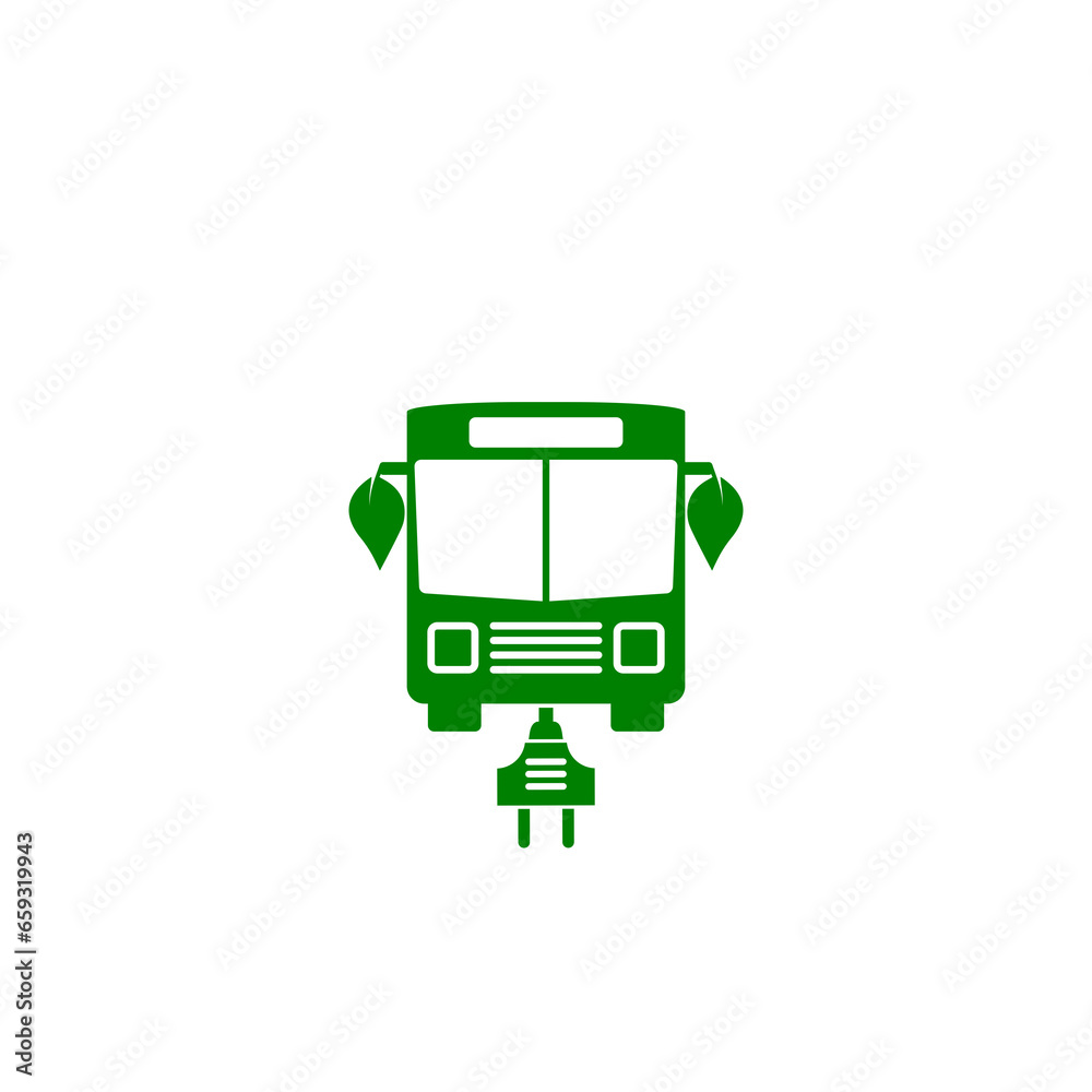 Electric eco bus icon isolated on transparent background Electric eco bus icon isolated on transparent background