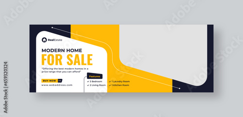 Real estate social media facebook cover web banner template