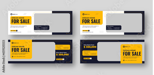 Real estate social media facebook cover web banner template