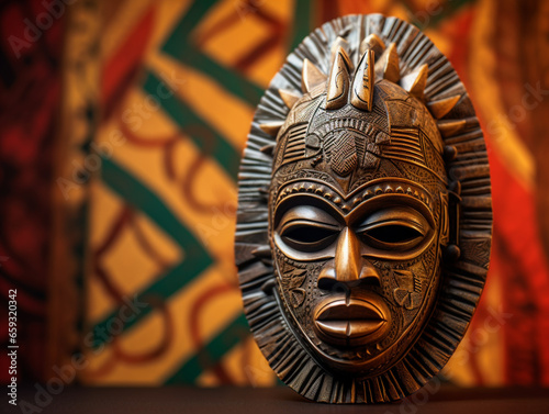 Intricately Carved Traditional African Mask
