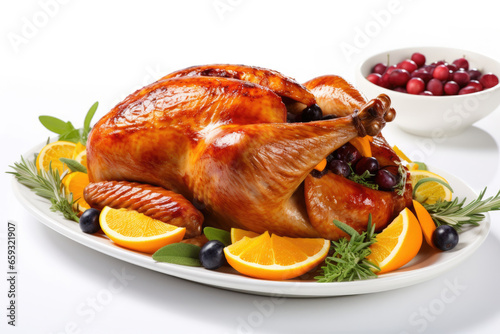 Thanksgiving dish on white background
