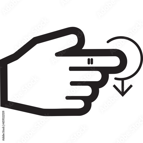 Hand icon symbol vector image. Illustration of the human finger design image 