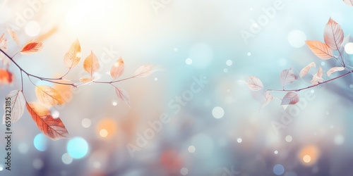 Beautiful colorful nature with bright leaves covered with frost in late autumn or early winter water drops after rain.