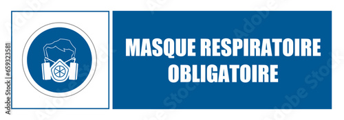 Masque respiratoire EPI panneau rond bleu équipement de sécurité obligatoire
