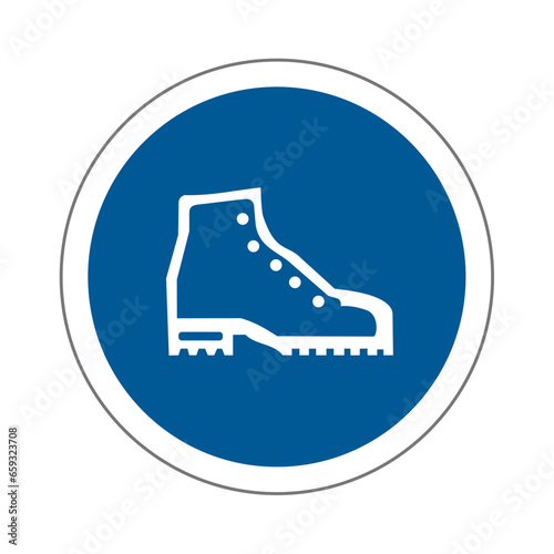 Chaussures de sécurité EPI panneau rond bleu équipement de sécurité obligatoire