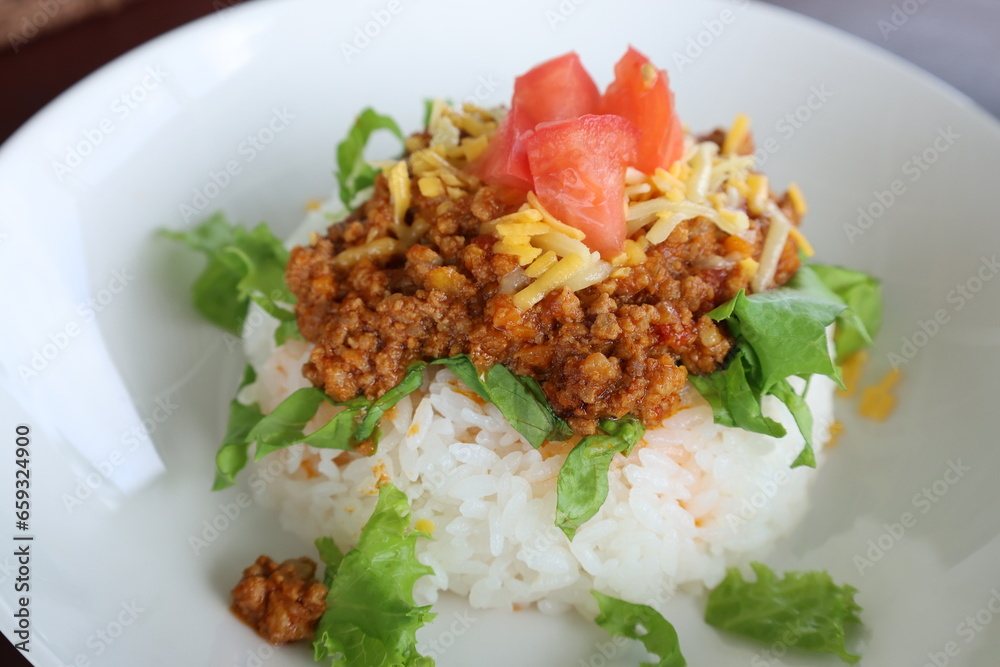 美味しそうなタコライス 美味しそうなタコライス