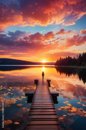 sunset on the lake #659326574
