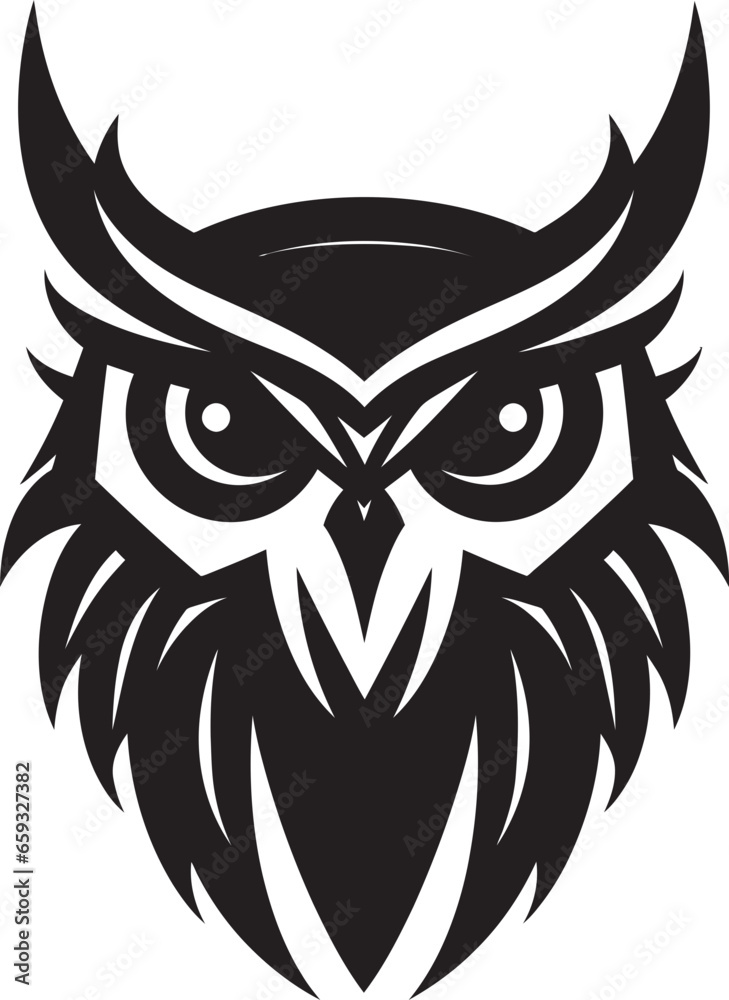 Owl Family Emblematic Design Moonlit Owl Portrait Owl Family Emblematic Design Moonlit Owl Portrait