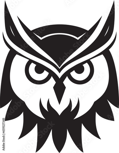 Owl Mascot Logo Artwork Nighttime Guardian Owl