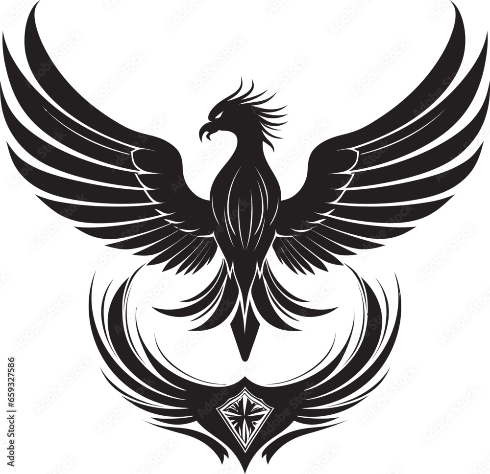 Fototapeta premium Celestial Phoenix Vector Phoenix in the Abyss