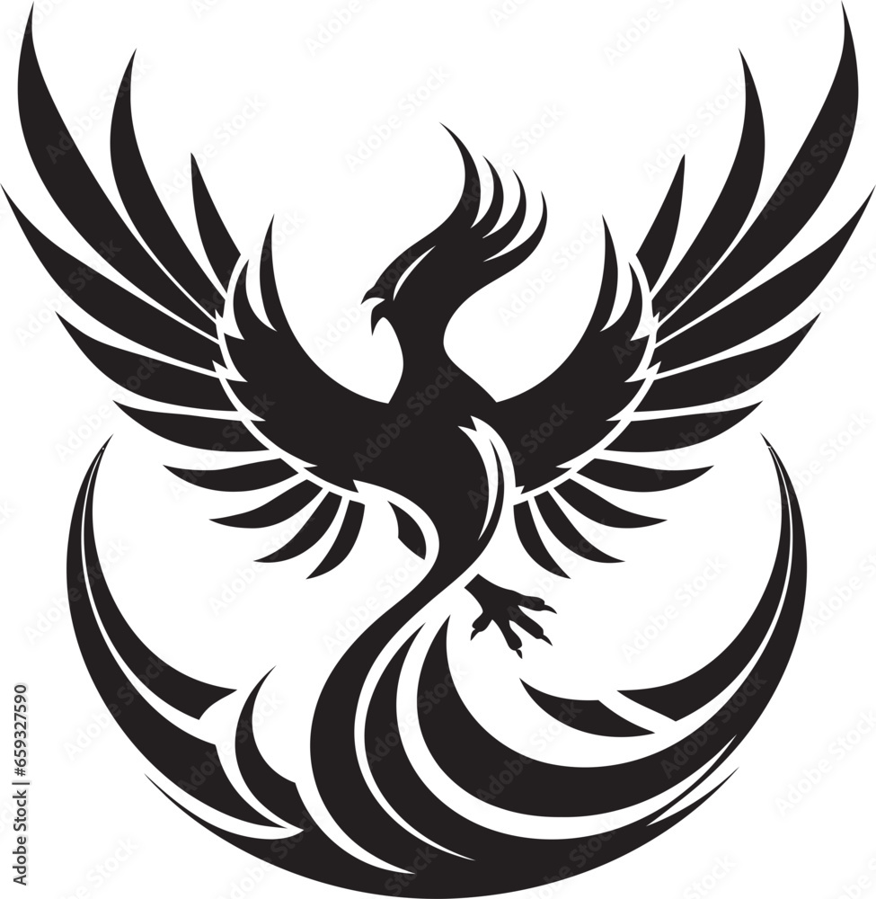 Nighttime Phoenix Emblem Enchanted Firebird Artwork Nighttime Phoenix Emblem Enchanted Firebird Artwork