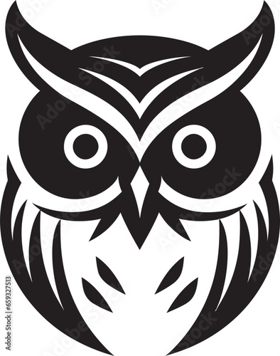 Fototapeta Naklejka Na Ścianę i Meble -  Nocturnal Owl Graphic Symbol Mysterious Owl Logo Template