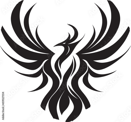 Elegant Phoenix Illustration Cosmic Phoenix Vector Art