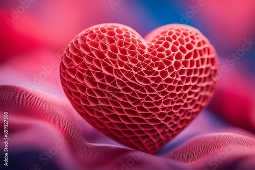 Human heart printed on Medicine 3d printer. Concept new technology transplant organ.