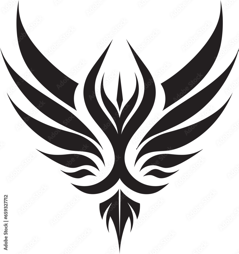Phoenix Rising in Darkness Noir Feathered Icon