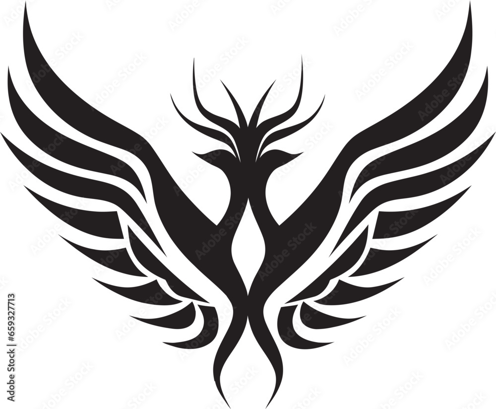 Noir Feathered Icon Cosmic Phoenix Heraldry Noir Feathered Icon Cosmic Phoenix Heraldry