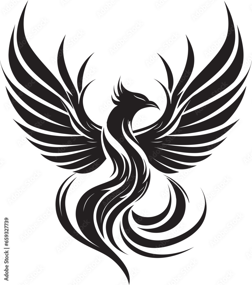 Noir Feathered Vector Firebird of the Eclipse Noir Feathered Vector Firebird of the Eclipse